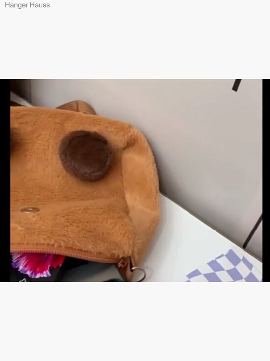 Capybara Plush Convertible Backpack Crossbody Bag main image 5